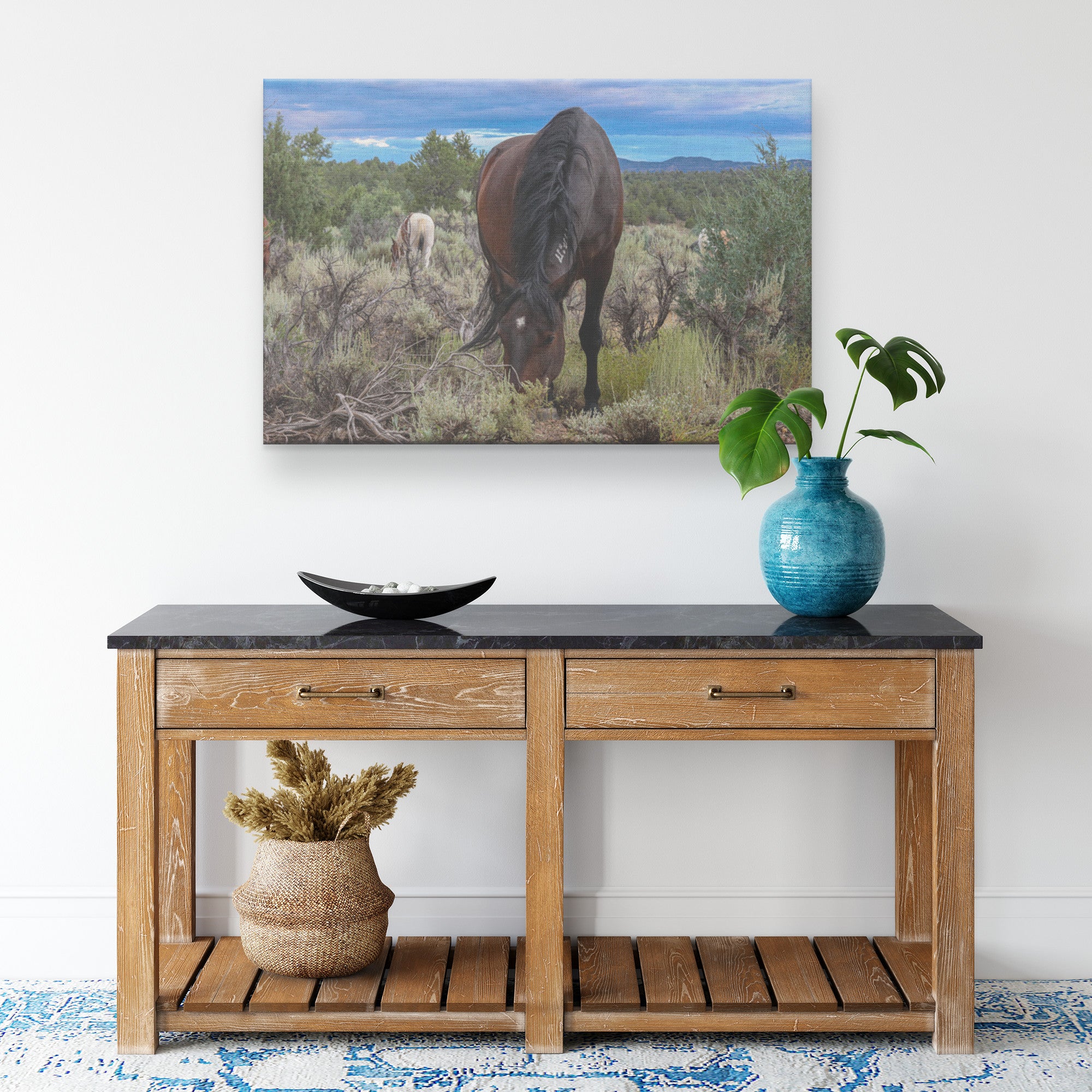 "Evening Grazing" Canvas Wall Hanging