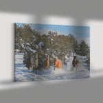 Load image into Gallery viewer, &quot;Alpine Wild Horses Frolic&quot; Canvas Wall Hanging
