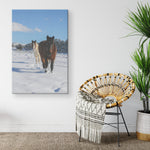 Load image into Gallery viewer, &quot;Best Friends in the Snow&quot; Canvas Wall Hanging
